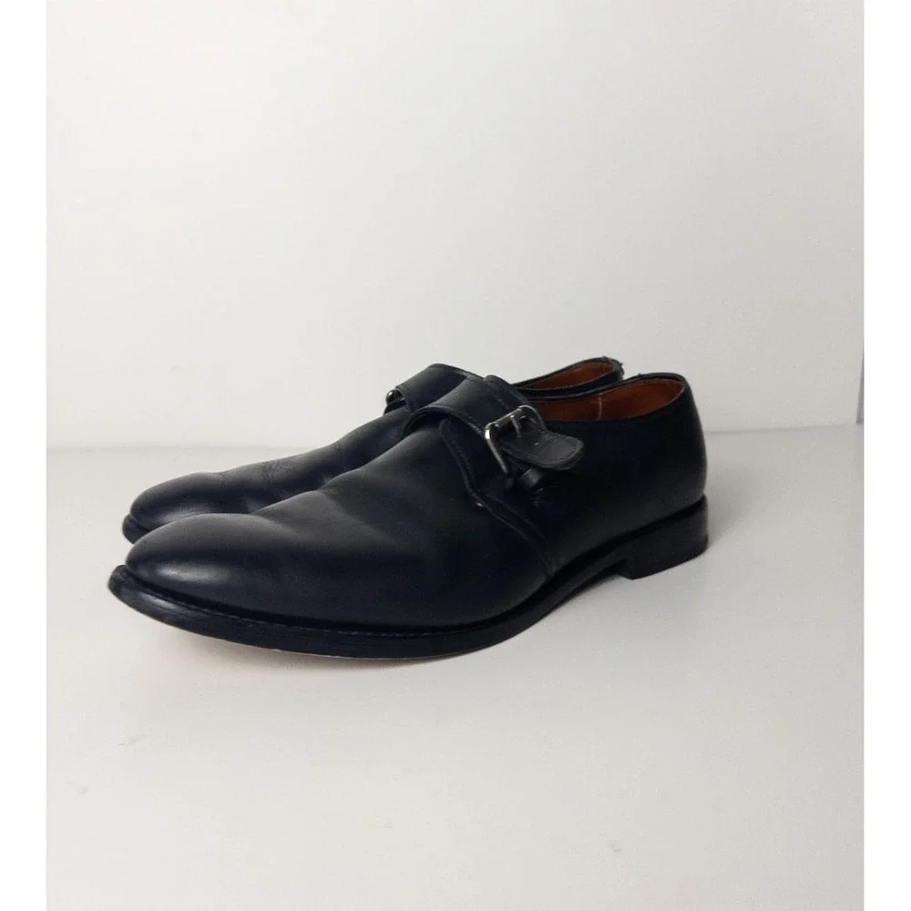 Allen Edmonds Warwick Shoes Mens US 9.5 Black Monk Strap Dress Leather